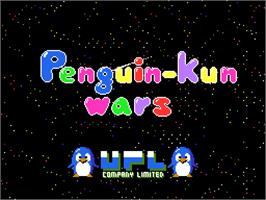 Title screen of Penguin-Kun Wars on the Arcade.