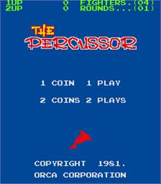 Title screen of Percussor, The on the Arcade.