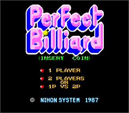 Title screen of Perfect Billiard on the Arcade.