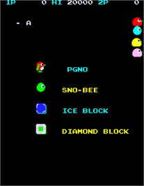 Title screen of Pinguinos on the Arcade.