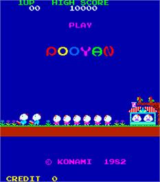 Title screen of Pooyan on the Arcade.