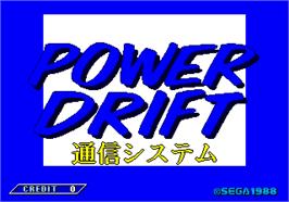 Title screen of Power Drift - Link Version on the Arcade.