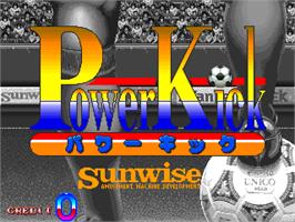 Title screen of Power Kick on the Arcade.