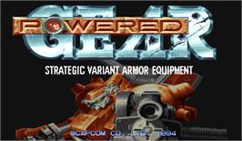 Title screen of Powered Gear: Strategic Variant Armor Equipment on the Arcade.