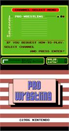 Title screen of Pro Wrestling on the Arcade.