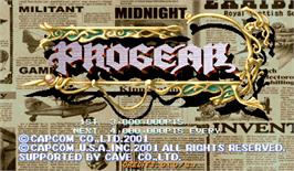 Title screen of Progear on the Arcade.
