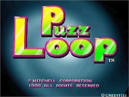 Title screen of Puzz Loop on the Arcade.