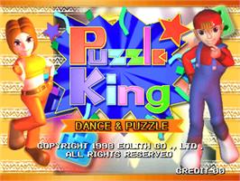 Title screen of Puzzle King on the Arcade.