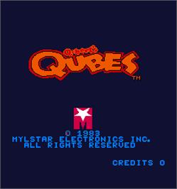 Title screen of Q*bert's Qubes on the Arcade.
