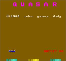 Title screen of Quasar on the Arcade.