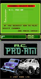 Title screen of R.C. Pro-Am on the Arcade.