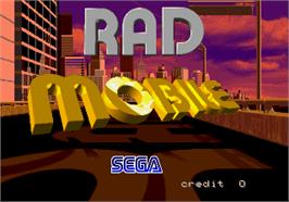 Title screen of Rad Mobile on the Arcade.