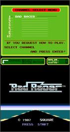 Title screen of Rad Racer on the Arcade.