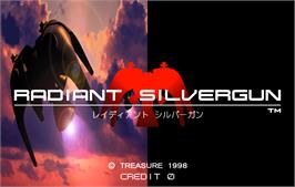 Title screen of Radiant Silvergun on the Arcade.