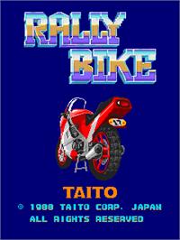 Title screen of Rally Bike on the Arcade.