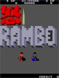 Title screen of Rambo 3 on the Arcade.