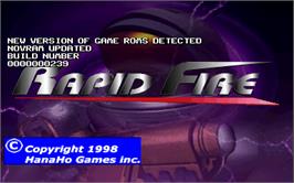 Title screen of Rapid Fire on the Arcade.