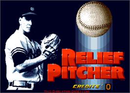 Title screen of Relief Pitcher on the Arcade.