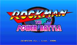 Title screen of Rockman: The Power Battle on the Arcade.