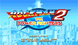 Title screen of Rockman 2: The Power Fighters on the Arcade.