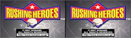 Title screen of Rushing Heroes on the Arcade.