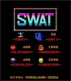 Title screen of SWAT on the Arcade.