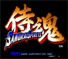 Title screen of Samurai Shodown 64 / Samurai Spirits 64 on the Arcade.