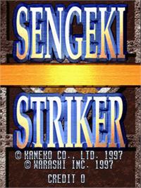 Title screen of Sengeki Striker on the Arcade.