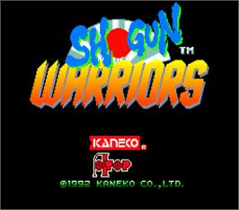Title screen of Shogun Warriors on the Arcade.