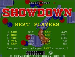 Title screen of Showdown on the Arcade.