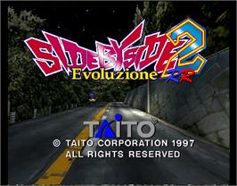Title screen of Side by Side 2 Evoluzione RR on the Arcade.