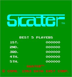 Title screen of Skater on the Arcade.
