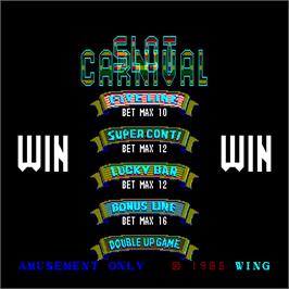 Title screen of Slot Carnival on the Arcade.
