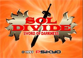Title screen of Sol Divide - The Sword Of Darkness on the Arcade.