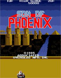 Title screen of Son of Phoenix on the Arcade.