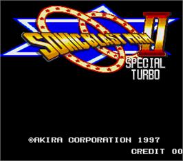 Title screen of Sonic Blast Man 2 Special Turbo on the Arcade.