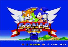 Title screen of Sonic The Hedgehog 2 on the Arcade.