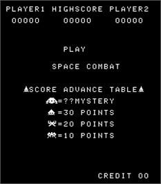 Title screen of Space Combat on the Arcade.