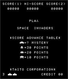 Title screen of Space Invaders on the Arcade.