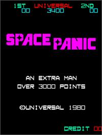 Title screen of Space Panic on the Arcade.