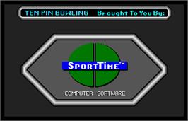 Title screen of SportTime Bowling on the Arcade.
