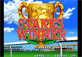 Title screen of Stakes Winner / Stakes Winner - GI kinzen seihae no michi on the Arcade.