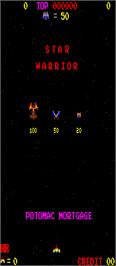 Title screen of Star Warrior on the Arcade.
