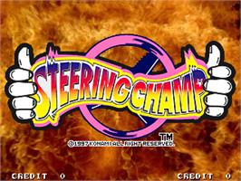 Title screen of Steering Champ on the Arcade.