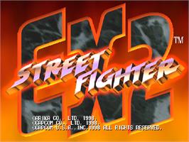 Title screen of Street Fighter EX 2 on the Arcade.