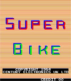Title screen of Super Bike on the Arcade.
