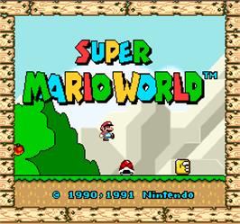 Title screen of Super Mario World on the Arcade.