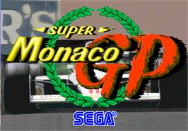 Title screen of Super Monaco GP on the Arcade.