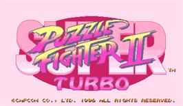 Title screen of Super Puzzle Fighter II Turbo on the Arcade.