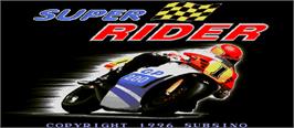 Title screen of Super Rider on the Arcade.